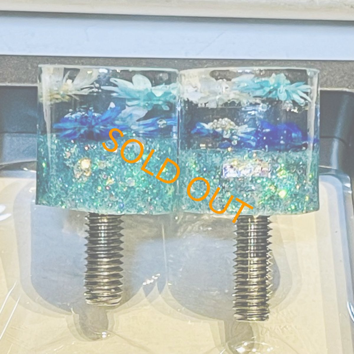 画像2: 水中花　バイク用ナンバーボルト ブルー　アウトレット品 (2)