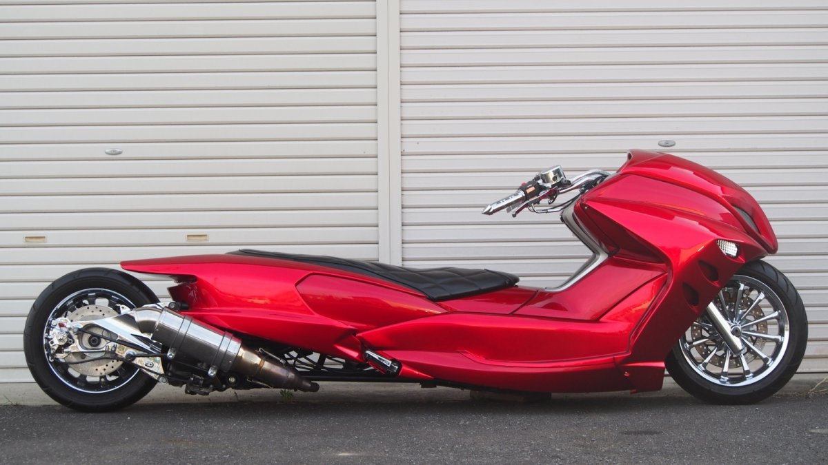 画像3: VOGUE 4D9 マジェスティ ローロングフレーム　LOTAUSカスタム　レッド (3)