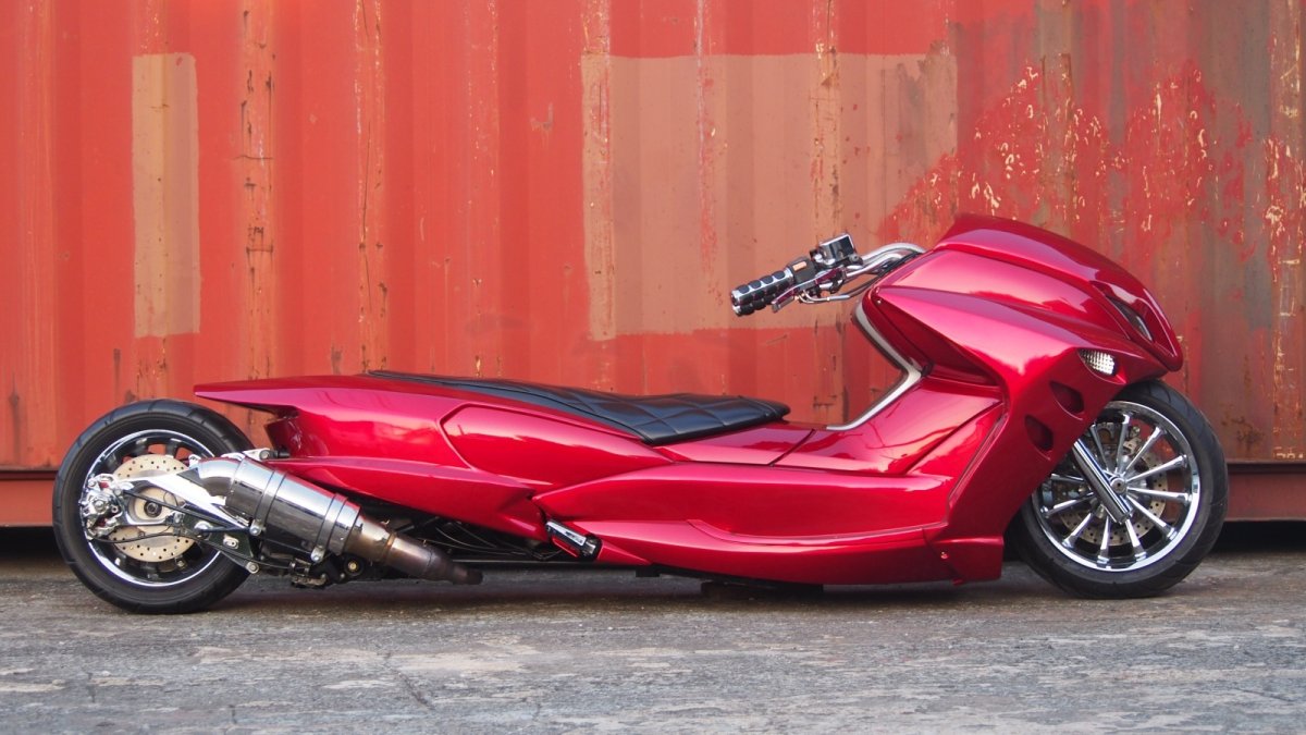 画像7: VOGUE 4D9 マジェスティ ローロングフレーム　LOTAUSカスタム　レッド (7)