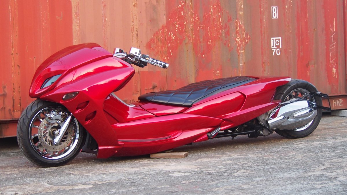 画像8: VOGUE 4D9 マジェスティ ローロングフレーム　LOTAUSカスタム　レッド (8)