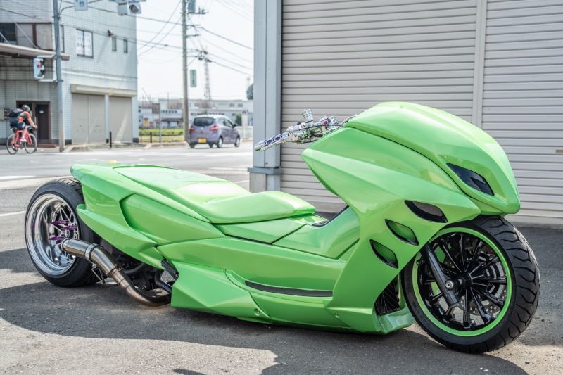 オーダー制作します Vogue 4d9 マジェスティ エアサスロンホイ四輪 Lotausカスタム バイクショップ ロータス